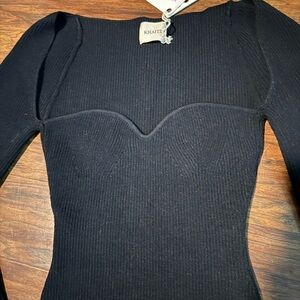 KHAITE Black Maddy Long Bustier Top